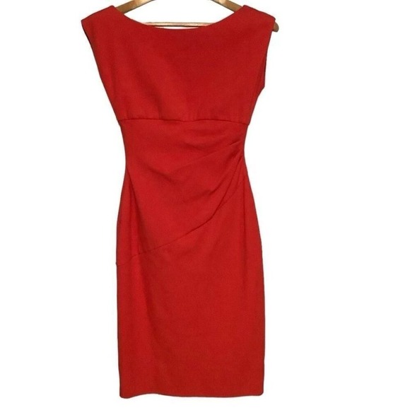 Diane Von Furstenberg DVF Jori Dress Poppy Red Ruched Career Event - Picture 2 of 8